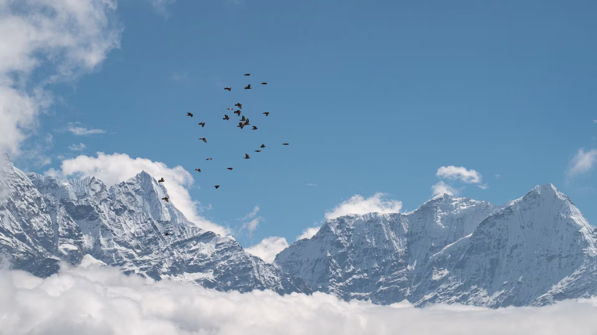 Views of trekking in Everest region at the time of December
