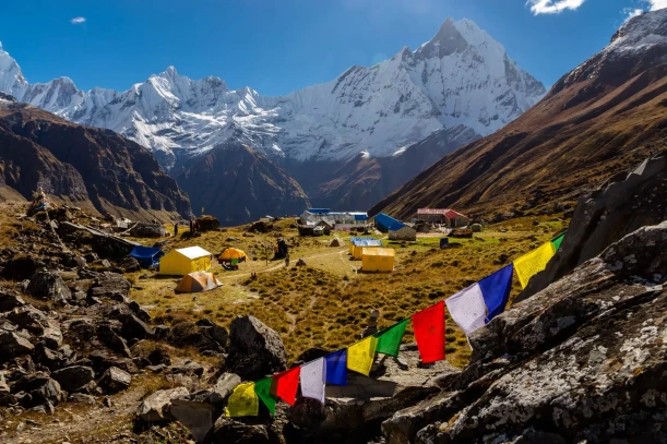 Annapurna Base Camp sanctuary surrounded by peaks
