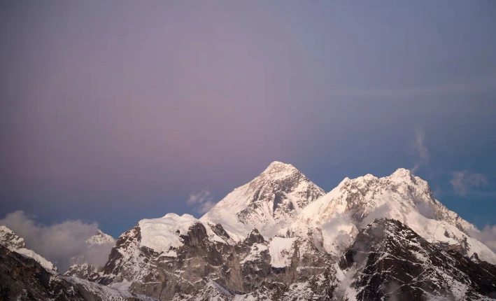 Himalayan mountain range at sunrise