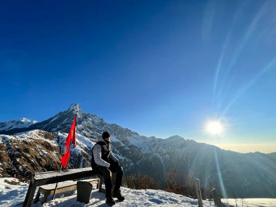 Mardi Himal Base Camp with Machhapuchhre mountain