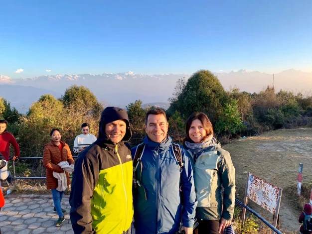 Sunrise view from Nagarkot with Himalayan peaks